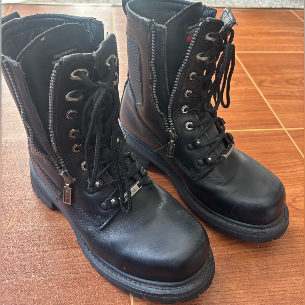 Men’s Milwaukee Black Leather Biker Boots